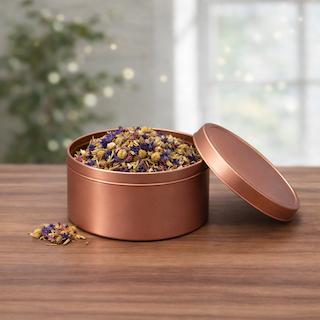 Blik rosé goud (M) - Ruimer blik van 250 ml voor thee, kruidenthee en botanicals.