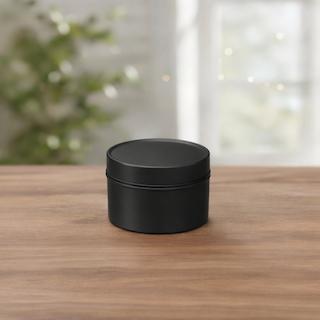 Blik zwart (S) - Compact blik van 100 ml voor thee, kruidenthee en botanicals.