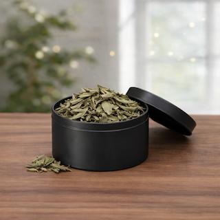 Blik zwart (M) - Ruimer blik van 250 ml voor thee, kruidenthee en botanicals.