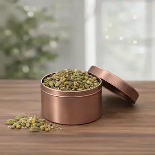 Rose gold tea tin