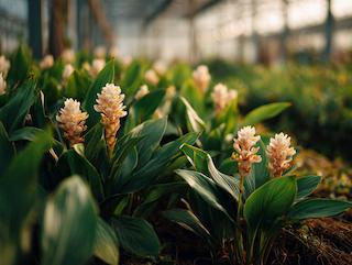 Die Curcuma longa, pur und in voller Entfaltung