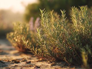 Die Rosmarinus officinalis, pur und in voller Entfaltung